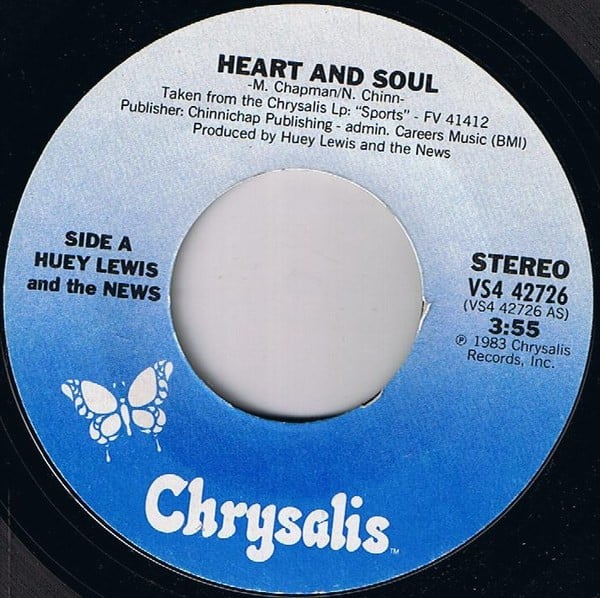 Huey Lewis & The News : Heart And Soul (7", Single, Styrene, Pit)