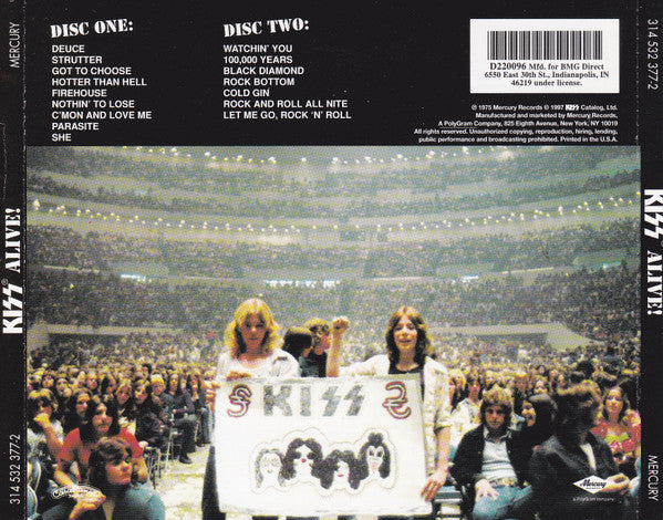 Kiss : Alive! (2xCD, Album, Club, RE, RM, BMG)