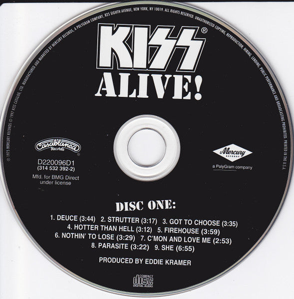Kiss : Alive! (2xCD, Album, Club, RE, RM, BMG)