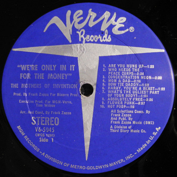 The Mothers : We're Only In It For The Money (LP, Album, Gat)