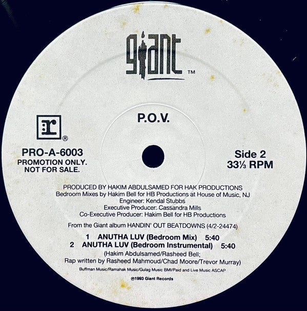 P.O.V. : Anutha Luv (12", Promo)