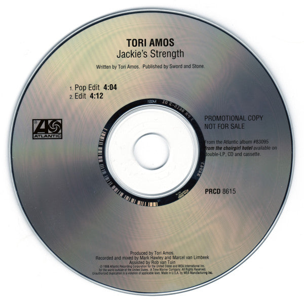 Tori Amos : Jackie's Strength (CD, Single, Promo, Whi)