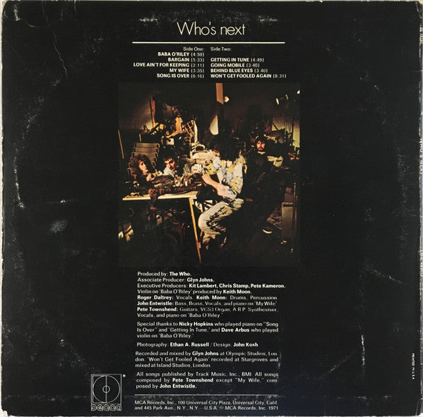 The Who : Who's Next (LP, Album, Pin)