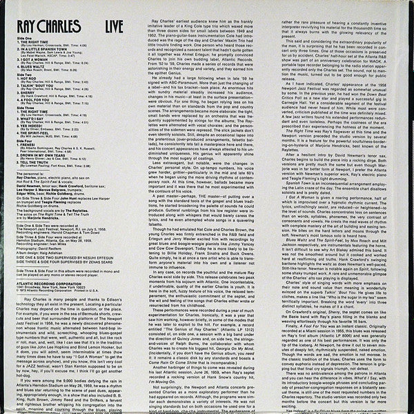 Ray Charles : Live (2xLP, Comp, Gat)
