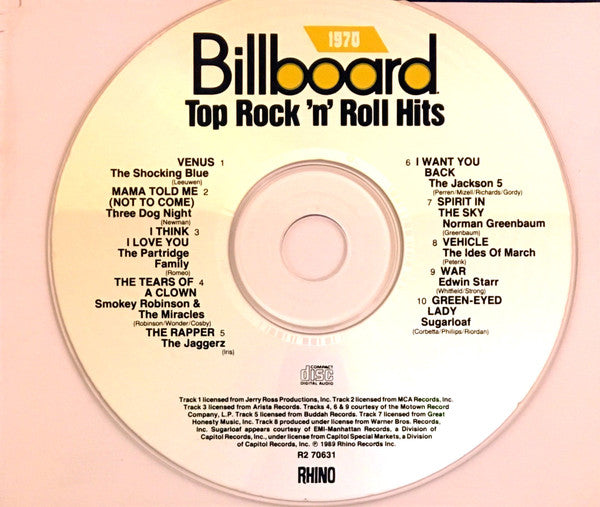 Various : Billboard Top Rock'n'Roll Hits - 1970 (CD, Comp, RM, RP)