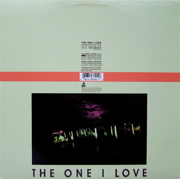 R.E.M. : The One I Love (12", Single, Pin)