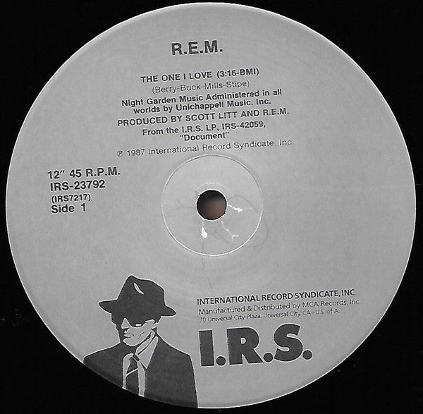 R.E.M. : The One I Love (12", Single, Pin)