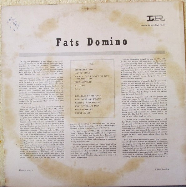 Fats Domino : This Is Fats Domino! (LP, Comp, RE)