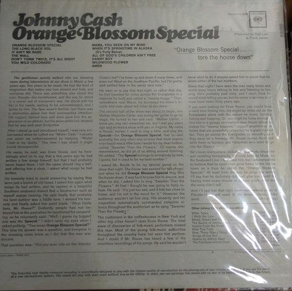Johnny Cash : Orange Blossom Special (LP, Album, Mono, Pit)