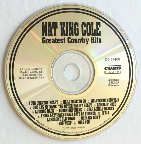 Nat King Cole : Greatest Country Hits (CD, Comp)