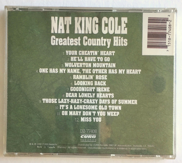 Nat King Cole : Greatest Country Hits (CD, Comp)