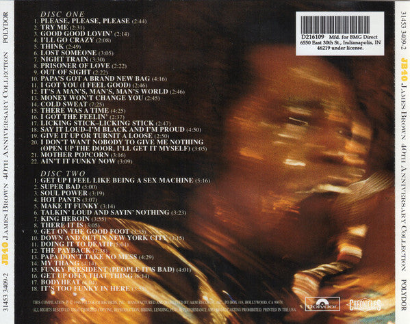 James Brown : 40th Anniversary Collection (2xCD, Comp, Club, RM)