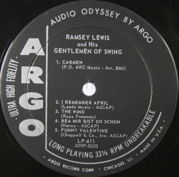 The Ramsey Lewis Trio : Ramsey Lewis And His Gentlemen Of Swing (LP, Album, RE, Bla)