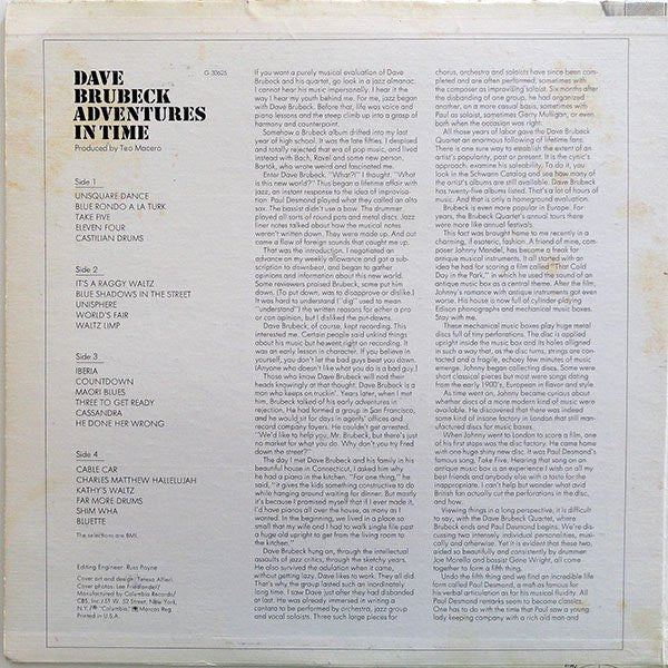 Dave Brubeck : Adventures In Time (2xLP, Comp)