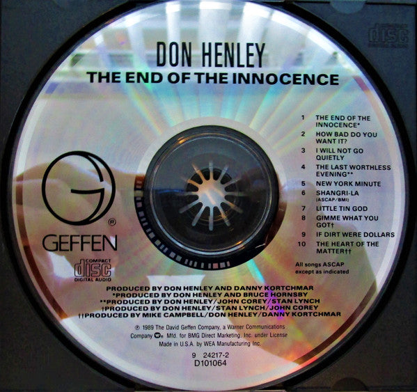 Don Henley : The End Of The Innocence (CD, Album, Club, SRC)