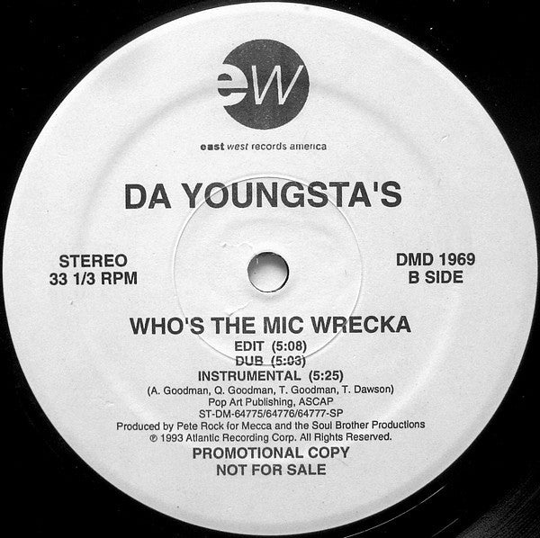 Da Youngsta's : Crewz Pop / Who's The Mic Wrecka (12", Promo)