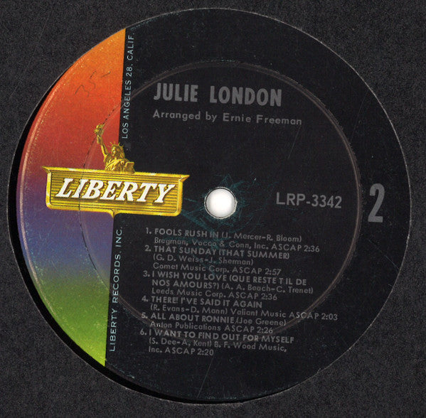 Julie London : You Don't Have To Be A Baby To Cry (LP, Album, Mono)