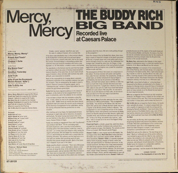 The Buddy Rich Big Band* : Mercy, Mercy (LP, Album, Gat)