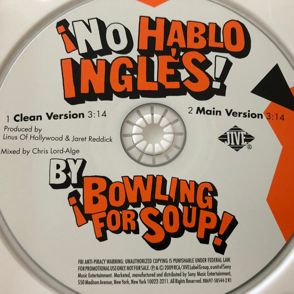 Bowling For Soup : No Hablo Ingles  (CD, Single, Promo)