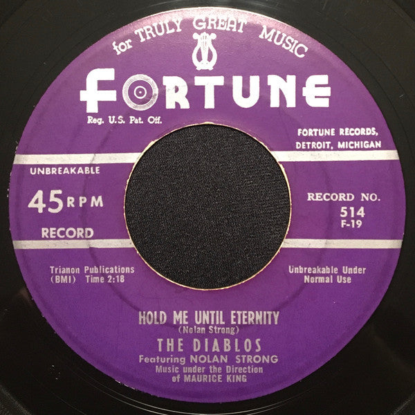 The Diablos Featuring Nolan Strong : Route 16 / Hold Me Until Eternity (7", Single)