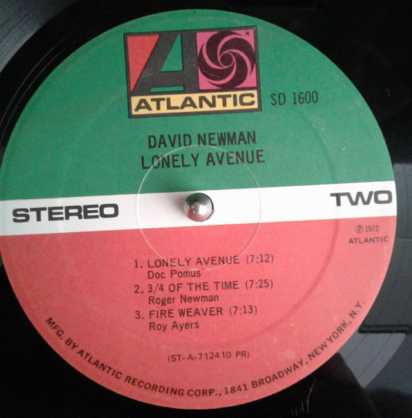 David Newman* : Lonely Avenue (LP, Album, PR)