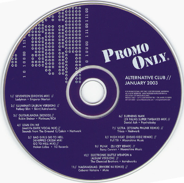 Various : Promo Only // Alternative Club January 2003 (CD, Comp, Promo)