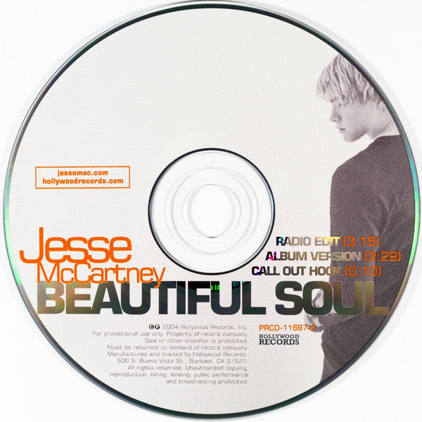 Jesse McCartney : Beautiful Soul (CD, Single, Promo)