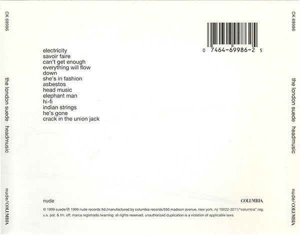 Suede : Head Music (CD, Album, Enh)