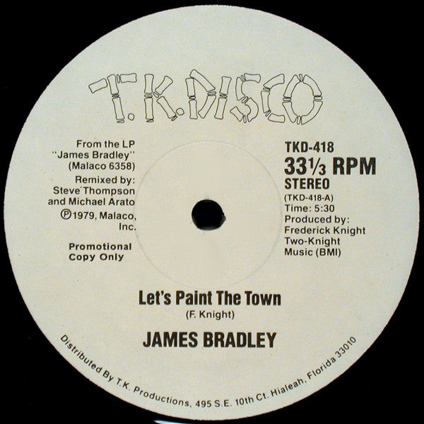 James Bradley (2) : Let's Paint The Town / Wrapped Up In Your Love (12", Promo)