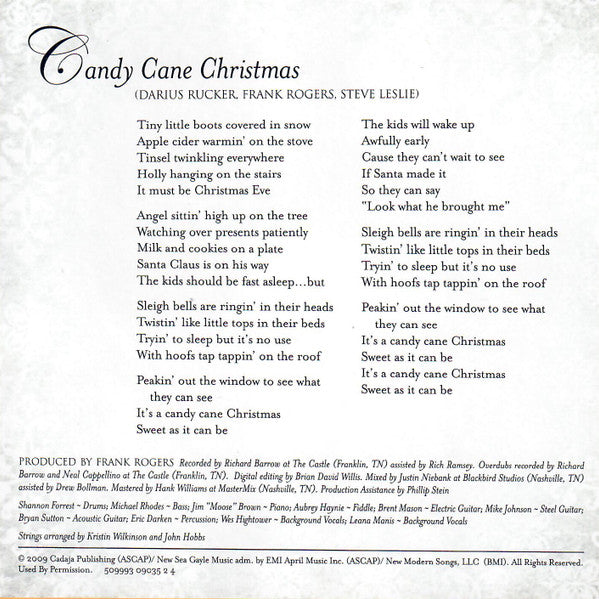 Darius Rucker : Candy Cane Christmas (CD, Single, Promo)