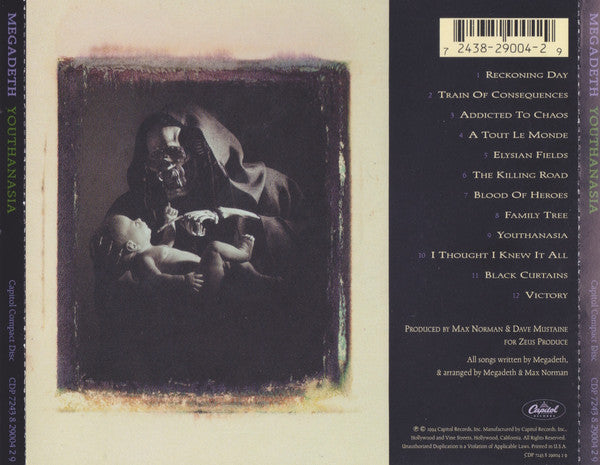 Megadeth : Youthanasia (CD, Album)