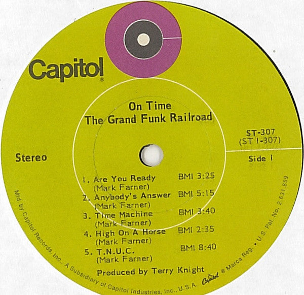 Grand Funk Railroad : On Time (LP, Album, Win)