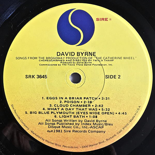 David Byrne : Songs From The Broadway Production Of "The Catherine Wheel" (LP, Album, Los)