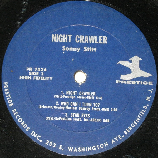 Sonny Stitt With Don Patterson : Night Crawler (LP, Album, Mono)