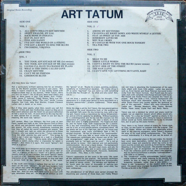 Art Tatum : Art Tatum (2xLP, Comp, Mono, S/Edition)