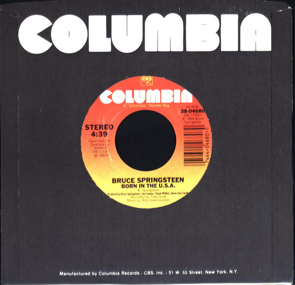Bruce Springsteen : Born In The U.S.A. / Shut Out The Light (7", Single, Styrene, Pit)
