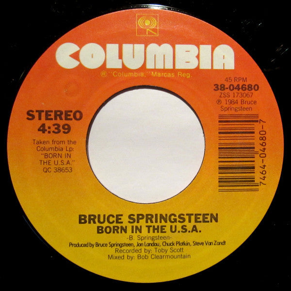 Bruce Springsteen : Born In The U.S.A. / Shut Out The Light (7", Single, Styrene, Pit)