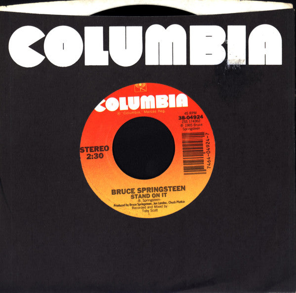 Bruce Springsteen : Glory Days / Stand On It (7", Single)