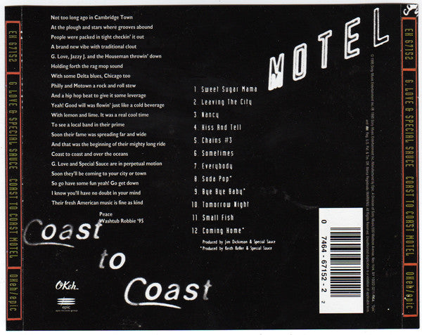 G. Love & Special Sauce : Coast To Coast Motel (CD, Album)