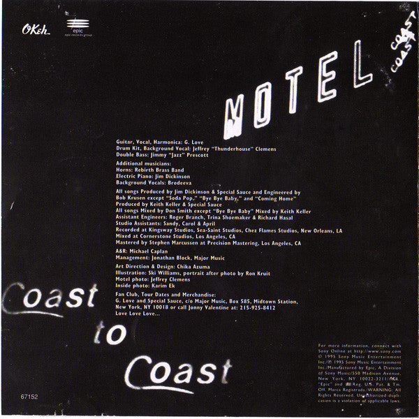 G. Love & Special Sauce : Coast To Coast Motel (CD, Album)