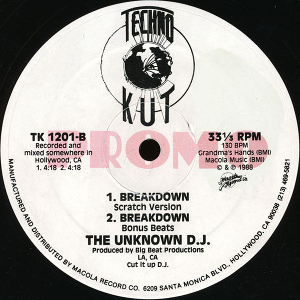 The Unknown DJ : Breakdown (12", Promo)