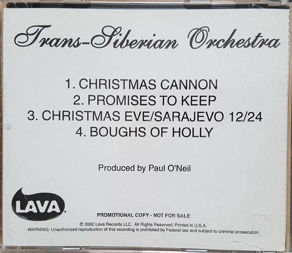 Trans-Siberian Orchestra : Christmas Canon (CD, EP, Promo)