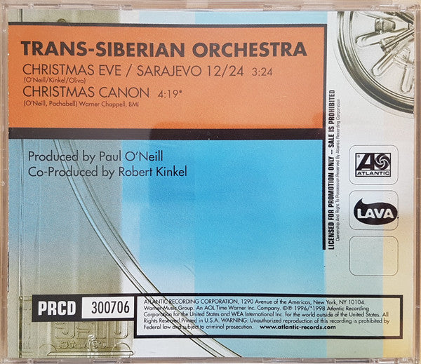 Trans-Siberian Orchestra : Christmas Eve / Sarajevo 12/24 (CD, Single, Promo)