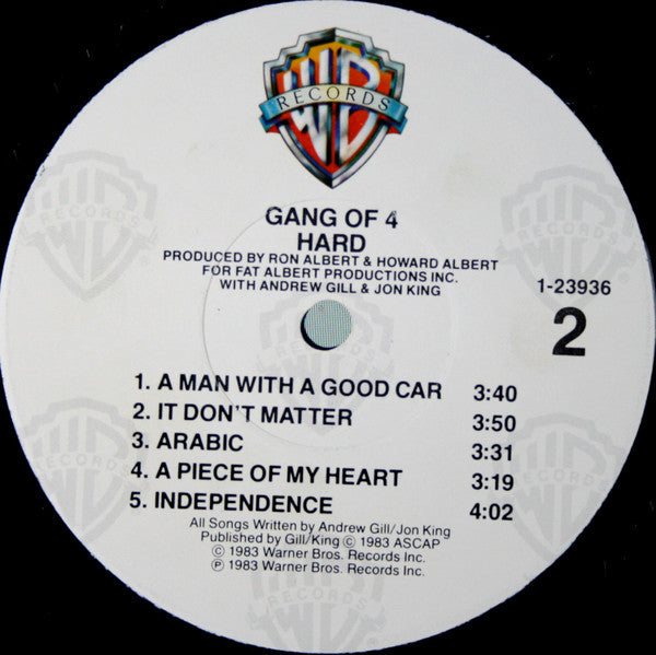 Gang Of Four : Hard (LP, Album, All)
