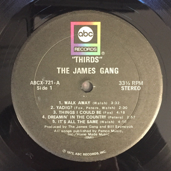The James Gang* : Thirds (LP, Album, RP, No )
