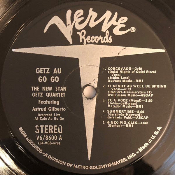 The New Stan Getz Quartet Featuring Astrud Gilberto : Getz Au Go Go (LP, Album, Gat)