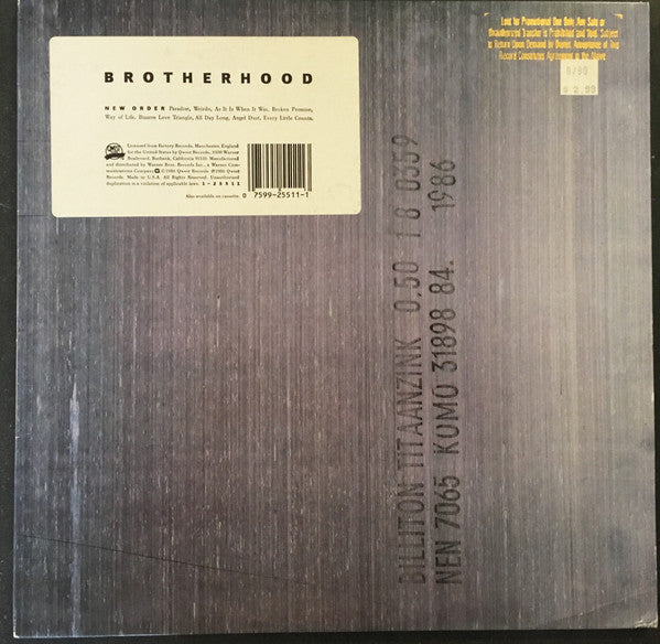 New Order : Brotherhood (LP, Album, All)