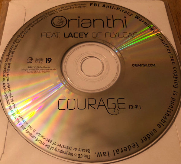 Orianthi Featuring Lacey Of Flyleaf* : Courage (CD, Single, Promo)