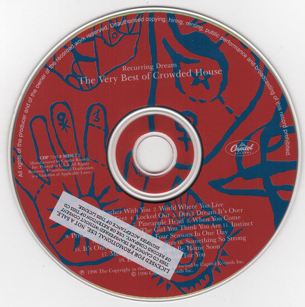 Crowded House : Recurring Dream (The Very Best Of Crowded House) (CD, Comp, Promo)