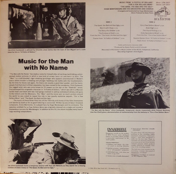 Hugo Montenegro And His Orchestra : Music From "A Fistful Of Dollars" & "For A Few Dollars More" & "The Good, The Bad And The Ugly" (LP, Album, RE, Roc)